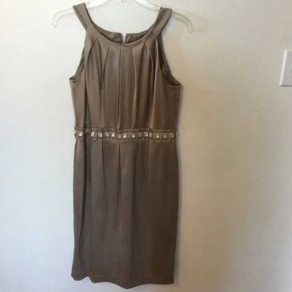 Cachet Beautiful Camel Mother of The Bride Party Holiday Jacket Dress Size 8 - Picture 9 of 9